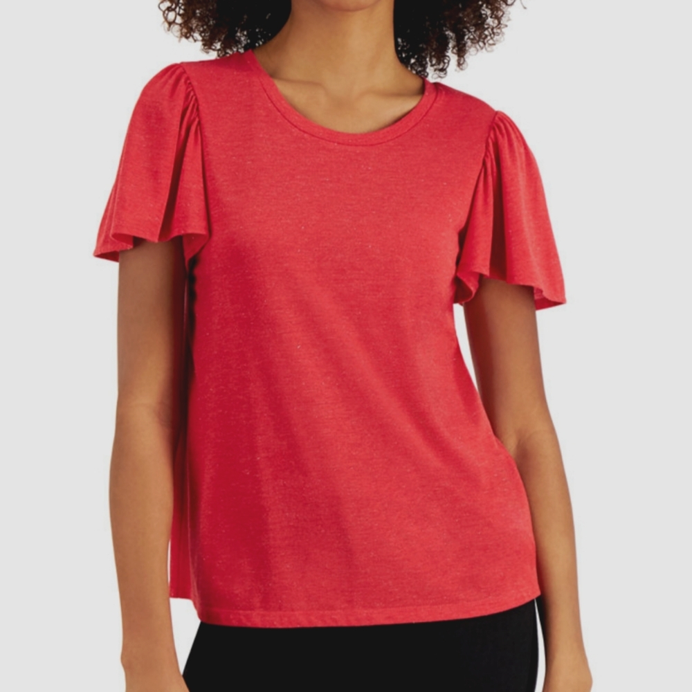 Style and co dressy flutter sleeved top, NEW